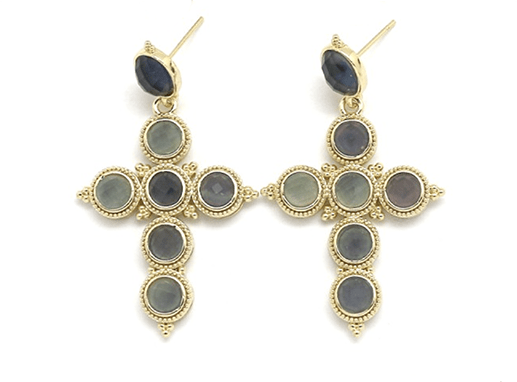 boucle oreilles croix fluorine