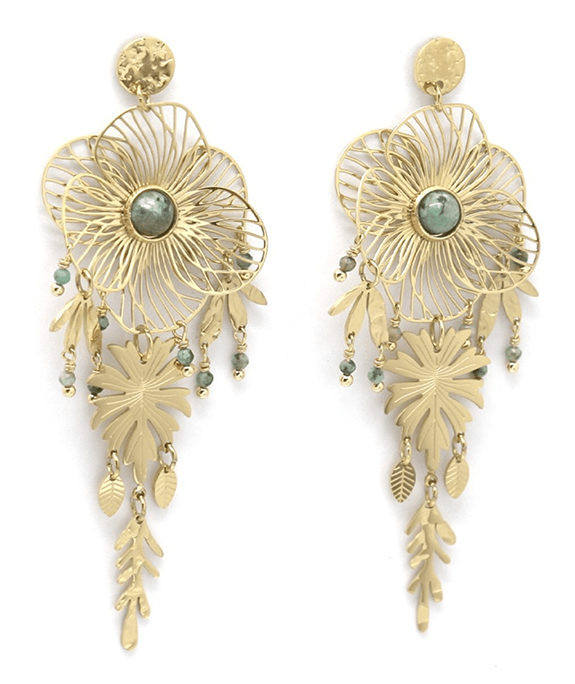 boucle oreille turquoise africaine
