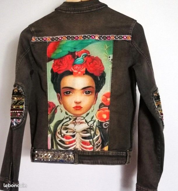 veste jeans frida kahlo