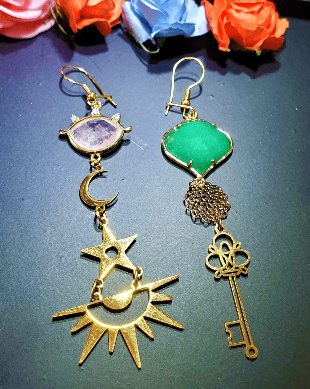 boucles oreilles eclair de lune